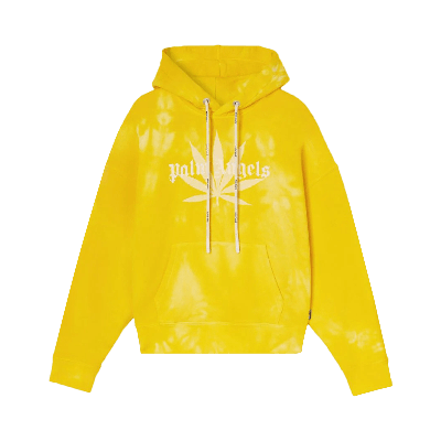 Pre-owned Palm Angels Leaf Tie Dye Hoody 'yellow'