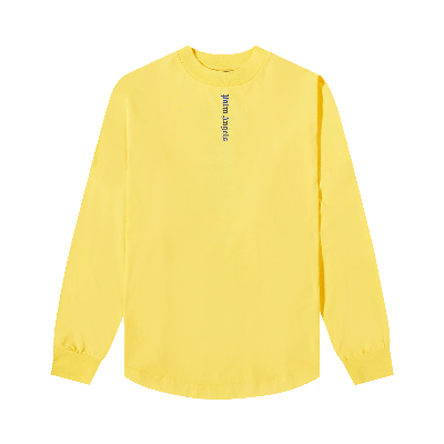 Pre-owned Palm Angels Ns Logo Over Tee Long-sleeve 'yellow/navy Blue'