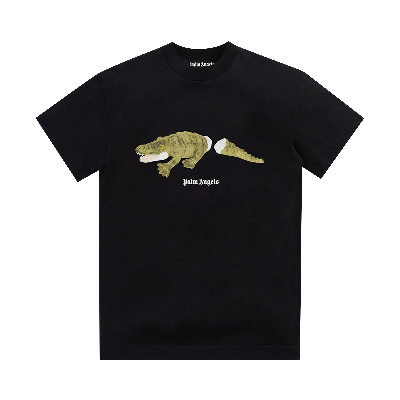 Pre-owned Palm Angels Croco Classic Tee 'black/green'