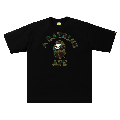 Pre-owned Bape 1st Camo College Relaxed Tee 'black/green'