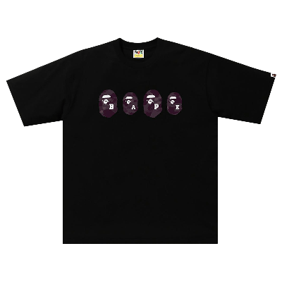 Pre-owned Bape Color Camo Ape Head Relaxed Tee 'black/burgundy'