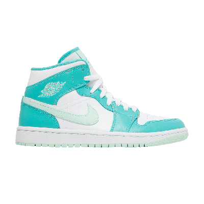 Pre-owned Air Jordan Wmns  1 Mid 'marine Green' In White