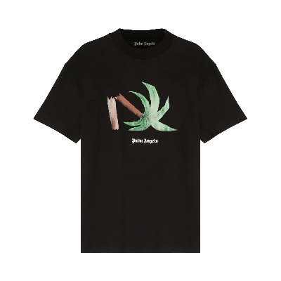 Pre-owned Palm Angels Broken Palm Classic Tee 'black/green'