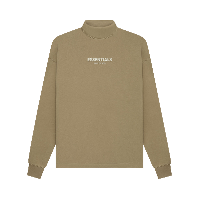 Pre-owned Essentials Fear Of God  Relaxed Mockneck 'oak' In Green