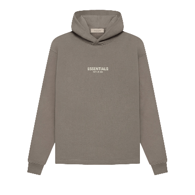 Pre-owned Essentials Fear Of God  Relaxed Hoodie 'desert Taupe' In Grey