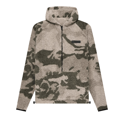 Pre-owned Essentials Fear Of God  Polar Fleece Half Zip Hoodie 'camo' In Multi-color