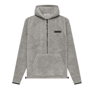 Pre-owned Essentials Fear Of God  Polar Fleece Half Zip Hoodie 'dark Oatmeal' In Grey