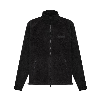 Pre-owned Essentials Fear Of God  Polar Fleece Full Zip Jacket 'iron' In Black