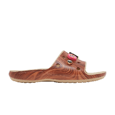 Pre-owned Crocs Sza X Classic Slide 'woodgrain' In Brown