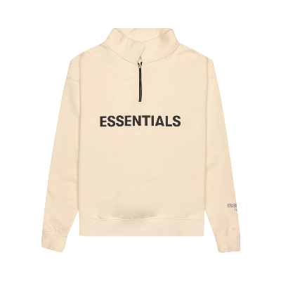 Pre-owned Essentials Fear Of God  Mockneck Half Zip 'buttercream' In Cream