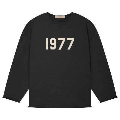 Pre-owned Essentials Fear Of God  Raw Edge Sweater 'iron' In Black