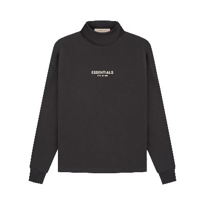 Pre-owned Essentials Fear Of God  Relaxed Mockneck 'iron' In Black