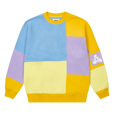 Pre-owned Palace Colour Block Crew 'blue/orange/lilac' In Multi-color