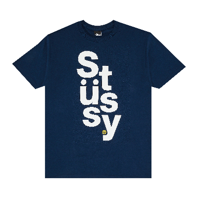 Pre-owned Stussy Stack Tee 'navy' In Blue