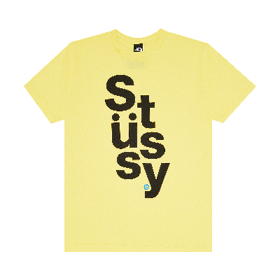 Pre-owned Stussy Stack Tee 'yellow'