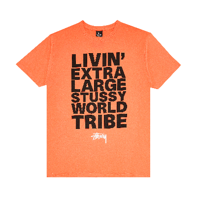 Pre-owned Stussy Livin' Xl Block Tee 'infrared' In Red