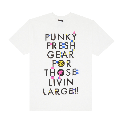 Pre-owned Stussy Funky Fresh Gear For Those Livin Large!! Tee 'white'