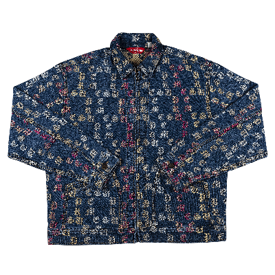 Pre-owned Supreme Gradient Jacquard Denim Work Jacket 'blue'