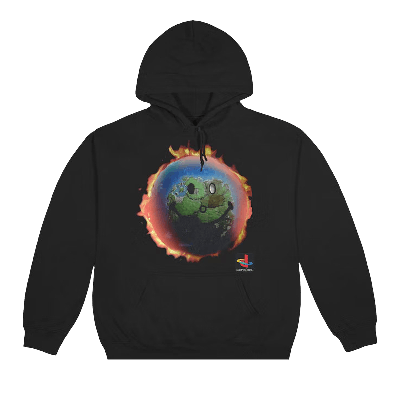 Pre-owned Cactus Jack By Travis Scott X Playstation World Hoodie 'black'