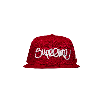 Pre-owned Supreme Handstyle New Era 'red'