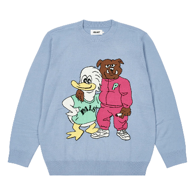 Pre-owned Palace Dog And Duck Knit 'blue'
