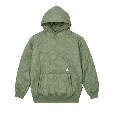 Pre-owned Palace Pertex Quilter Hood 'olive' In Green