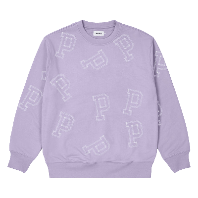 Pre-owned Palace Multi P Flatlock Crew 'lilac' In Purple
