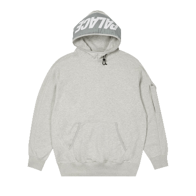 Pre-owned Palace Giant Woven Label Hood 'grey Marl'