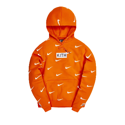 Pre-owned Kith & Nike For New York Knicks Aop Hoodie 'orange'