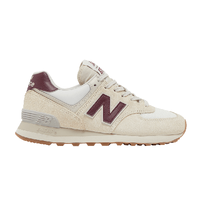 Pre-owned New Balance Wmns 574v2 'moonbeam Burgundy' In Cream