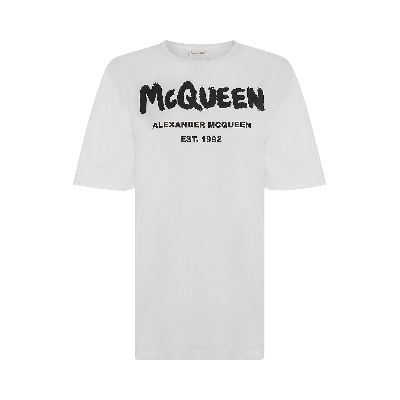 Pre-owned Alexander Mcqueen Graffiti T-shirt 'white'
