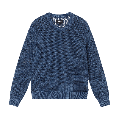 Pre-owned Stussy Pigment Dyed Loose Gauge Sweater 'navy' In Blue