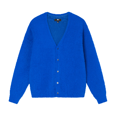 Pre-owned Stussy Shaggy Cardigan 'royal Blue'