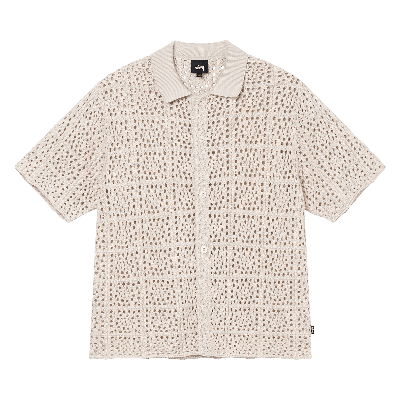 Pre-owned Stussy Crochet Shirt 'natural' In Cream
