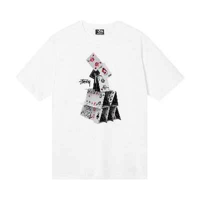 Pre-owned Stussy House Of Cards Tee 'white'