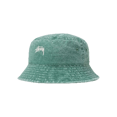Pre-owned Stussy Washed Stock Bucket Hat 'green'