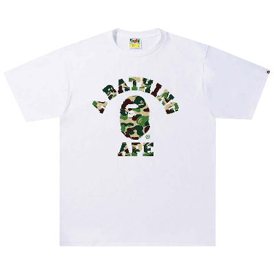 Pre-owned Bape Abc Camo College Tee 'white/green'
