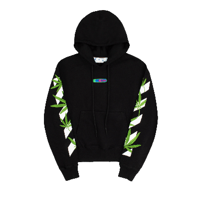 Pre-owned Off-white Weed Arrows Over Hoodie 'black/green'