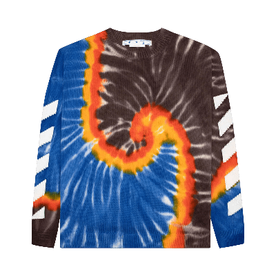 Pre-owned Off-white Diag Tie Dye Knit Crewneck 'black/white'