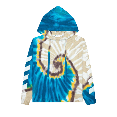 Pre-owned Off-white Diag Tie Dye Knit Hoodie 'bone/white'