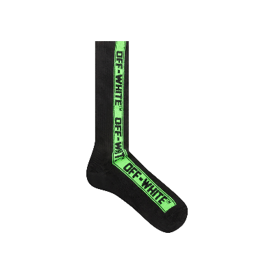 Pre-owned Off-white Fluorescent Industrial Belt Socks 'black/green'