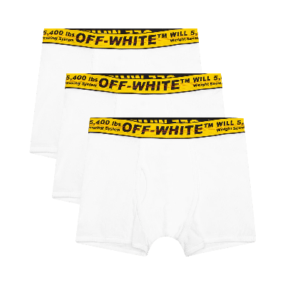 Pre-owned Off-white Classic Industrial Tripack Boxers 'white/yellow'