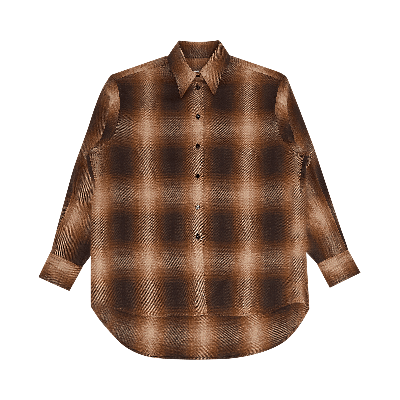 Pre-owned Mm6 Maison Margiela Plaid Shirt 'brown'