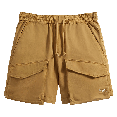 Pre-owned Kith Garment Dyed Twill Boreum Cargo Short 'highland' In Tan