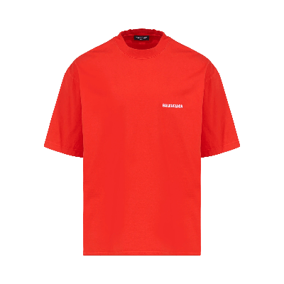 Pre-owned Balenciaga Medium Fit T-shirt 'bright Red/white'