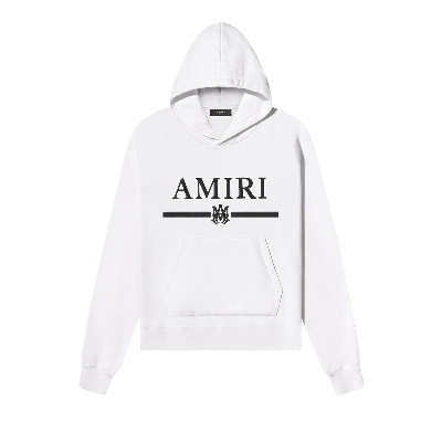 Pre-owned Amiri Bar Embroidery Hoodie 'white'