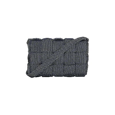 Pre-owned Bottega Veneta Small Cassette Crossbody Bag 'indigo/gold' In Blue