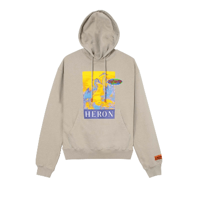 Pre-owned Heron Preston Heron Hoodie 'grey/yellow'