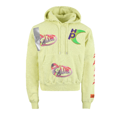 Pre-owned Heron Preston Hoodie Global Collage 'lemon Yellow/blue'