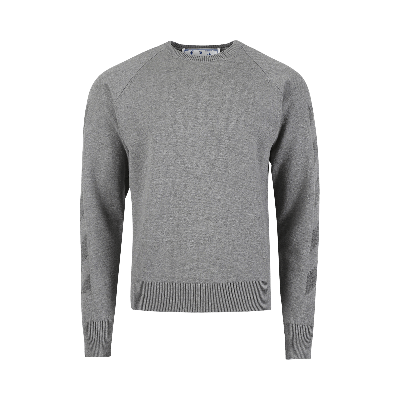 Pre-owned Off-white Diag Sweat It Knit Crewneck 'medium/grey'